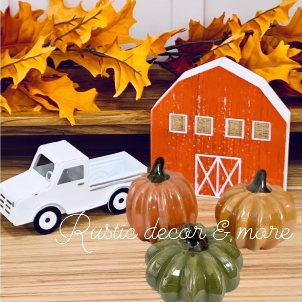 Farmhouse Fall Ceramic Pumpkin Set